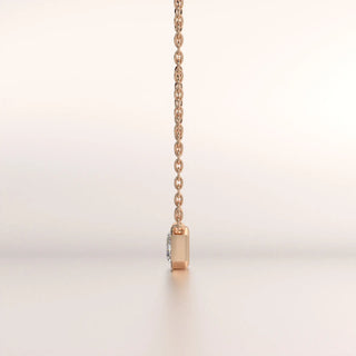 pendant solitaire diamond rose gold 18k side profile