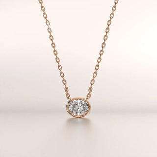 pendant solitaire diamond rose gold base front
