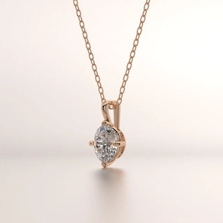 pendant solitaire diamond rose gold base front