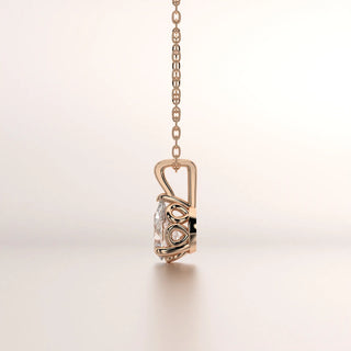 pendant solitaire diamond rose gold base profile