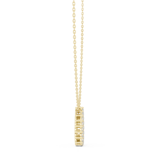 Front-View: Square Diamond Pendant with Bezel Setting in 14k Yellow Gold - Lab Grown - Driona Jewels