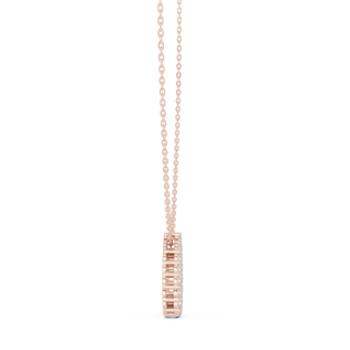 Front-View: Square Diamond Pendant with Pave Setting in 14k Rose Gold - Lab Grown - Driona Jewels