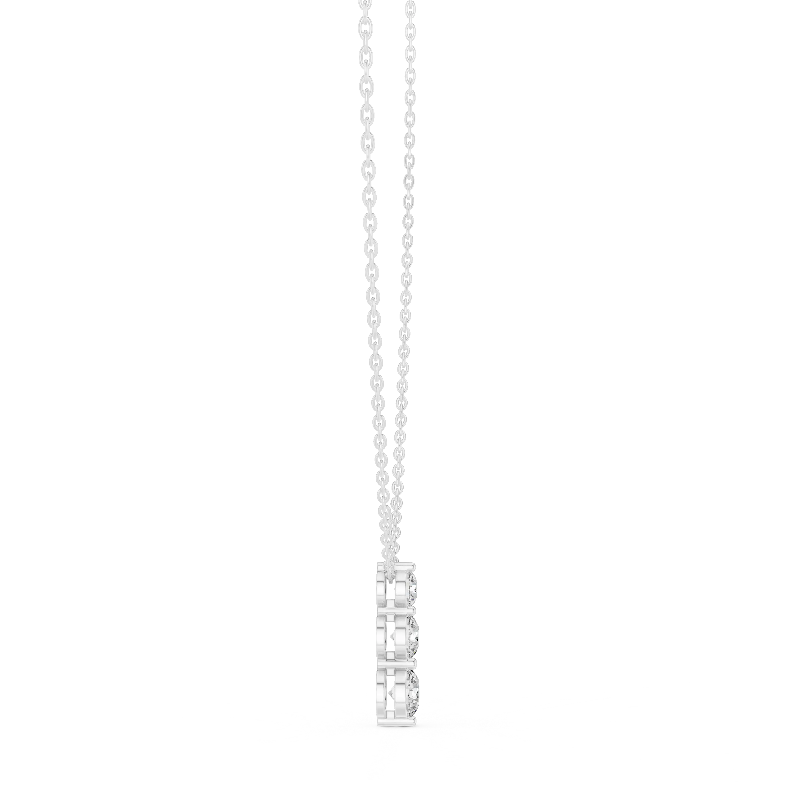 Front: Square Diamond Pendant with Prong Setting in 14k White Gold - Lab Grown - Driona Jewels