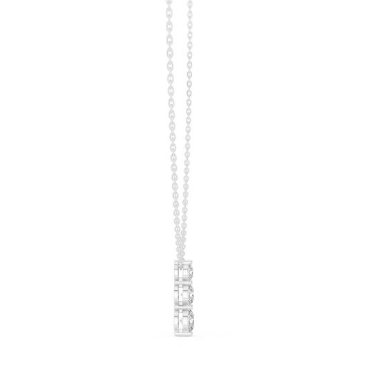 Front: Square Diamond Pendant with Prong Setting in 14k White Gold - Lab Grown - Driona Jewels
