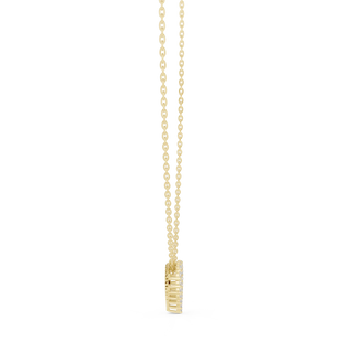Front-View: Square Diamond Pendant with Prong Setting in 14k Yellow Gold - Lab Grown - Driona Jewels