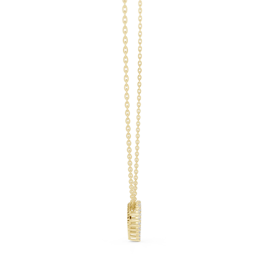 Front-View: Square Diamond Pendant with Prong Setting in 14k Yellow Gold - Lab Grown - Driona Jewels