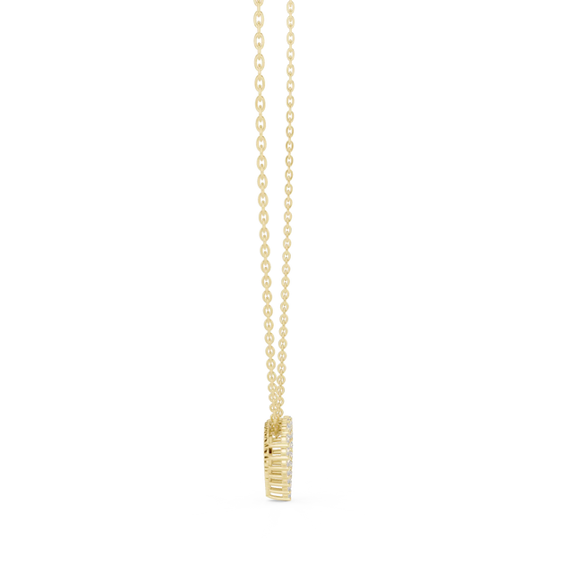 Front-View: Square Diamond Pendant with Prong Setting in 14k Yellow Gold - Lab Grown - Driona Jewels