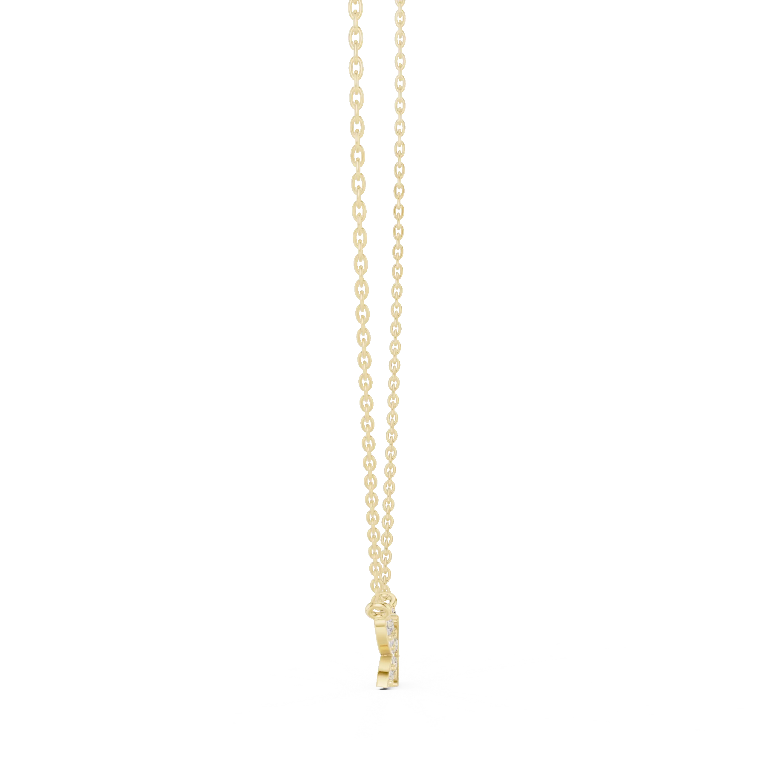 Front-View: Star Diamond Pendant with Prong Setting in 14k Gold - Lab Grown - Driona Jewels