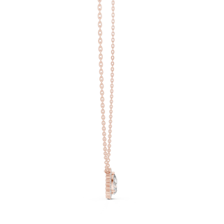 Front-View: Starburst Diamond Pendant with Prong Setting in 14k Rose Gold - Lab Grown - Driona Jewels