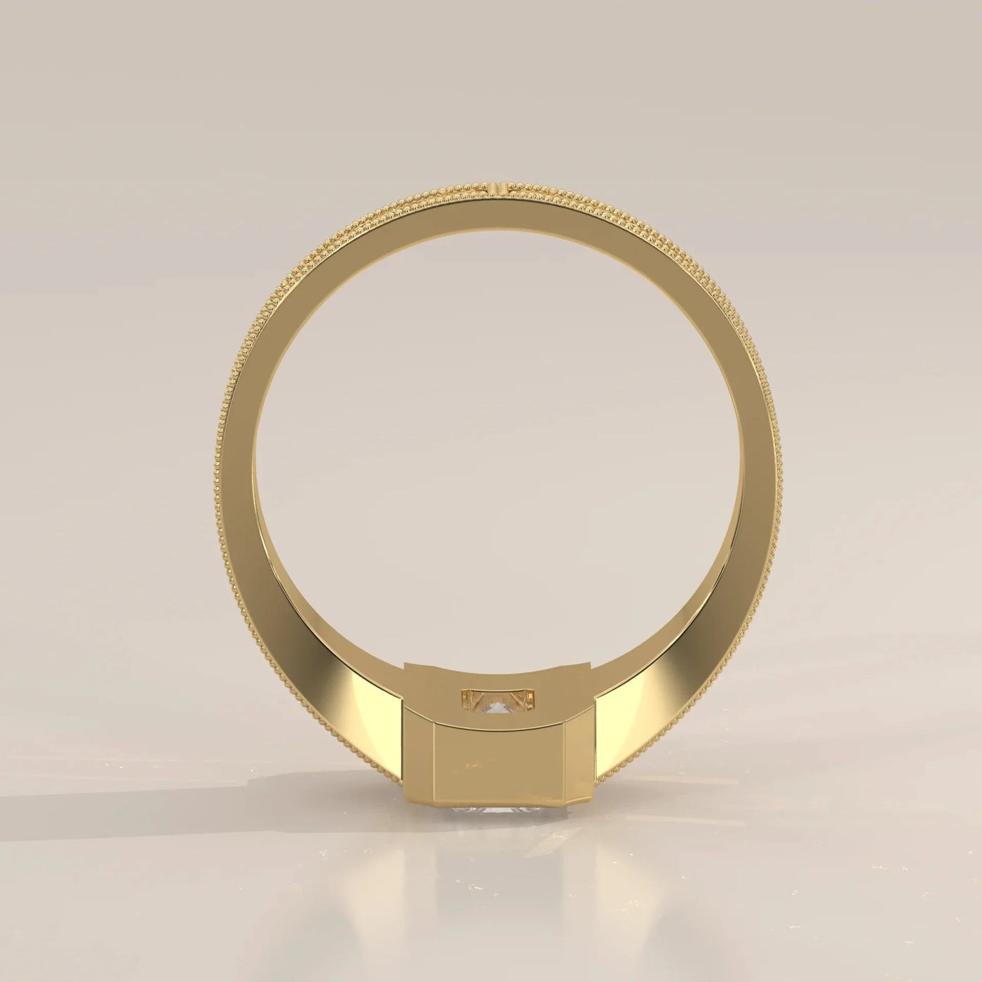 Front View: Radiant Diamond Ring with Prong Setting in Yellow Gold – Lab Grown – Driona Jewels