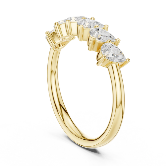 Side-Profile: Asscher Diamond Ring with Bezel Setting in 14k Yellow Gold - Lab Grown - Driona Jewels