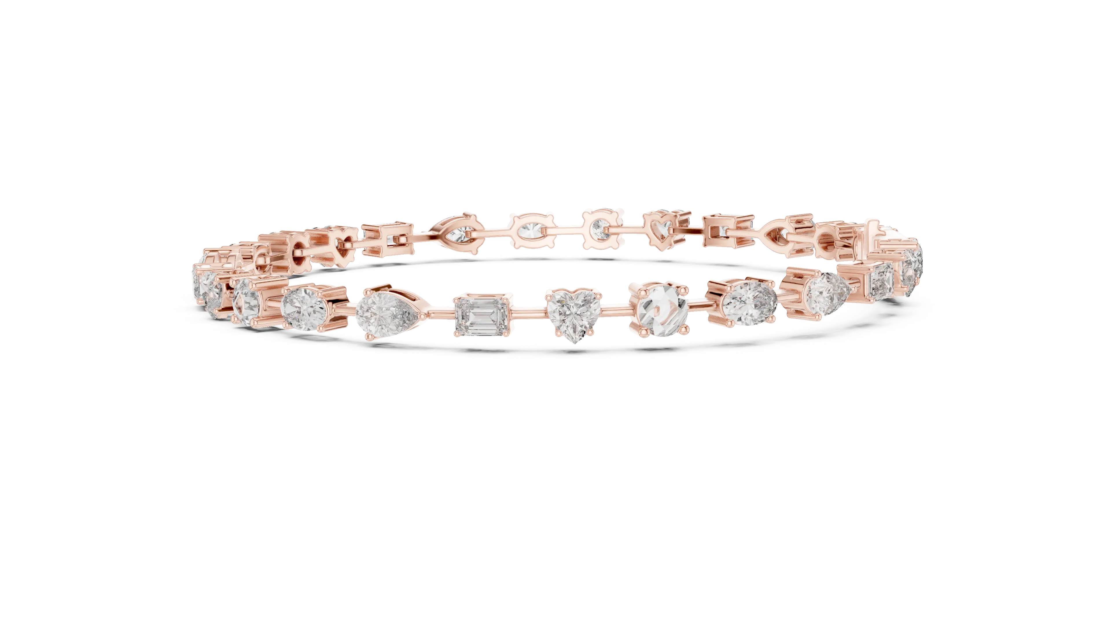 Front View: Asscher Diamond Ring with Pave Setting in 14k Rose Gold - Lab Grown - Driona Jewels