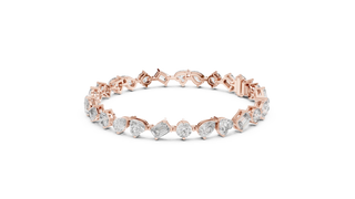 Front View: Assorted Cut Diamond Ring with Pave Setting in 14k Rose Gold - Lab Grown - Driona Jewels