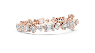 Top View: Assorted Cut Diamond Ring with Pave Setting in 14k Rose Gold - Lab Grown - Driona Jewels
