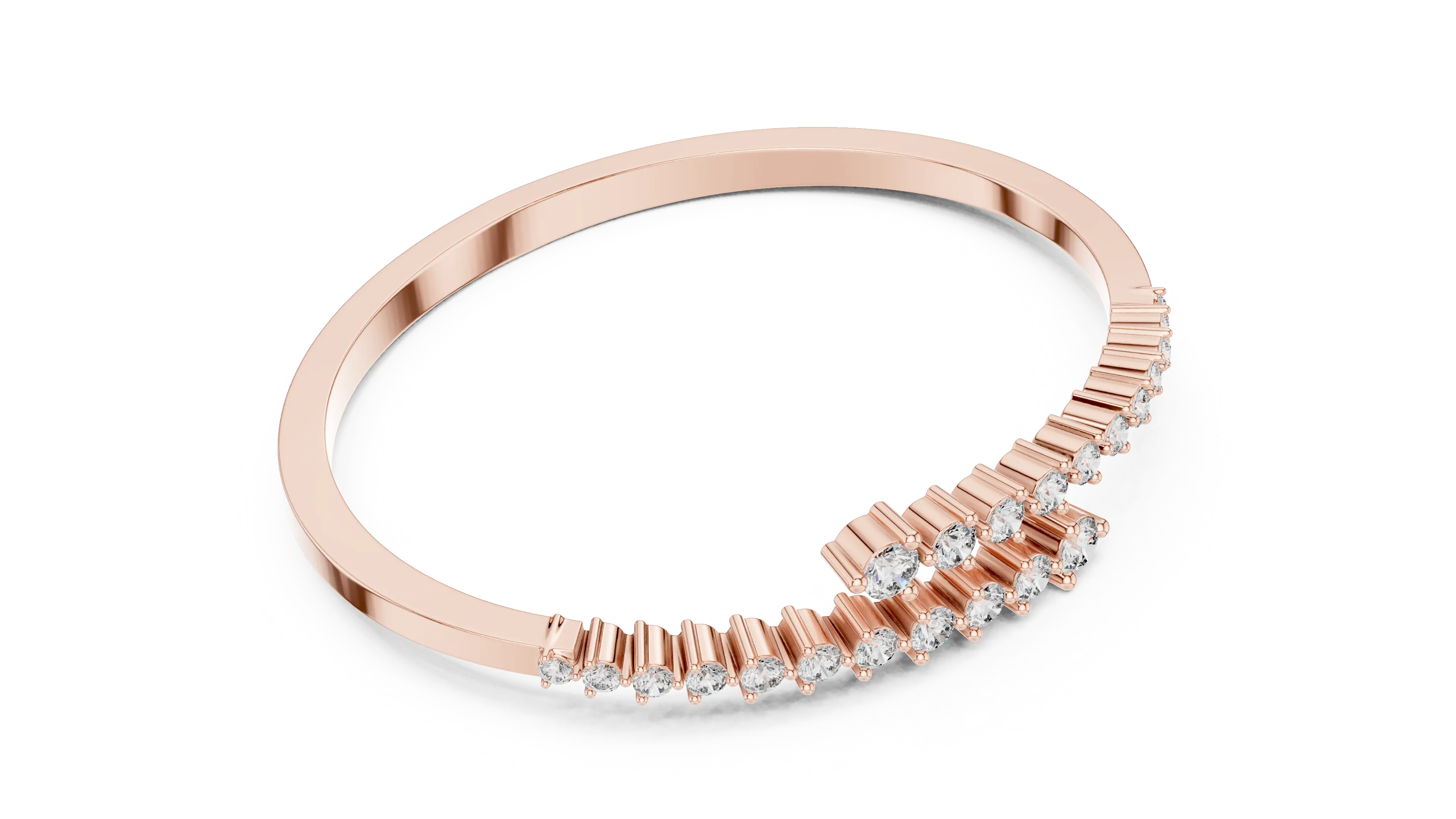 Top View: Baguette Diamond Ring with Channel Setting in 14k Rose Gold - Lab Grown - Driona Jewels
