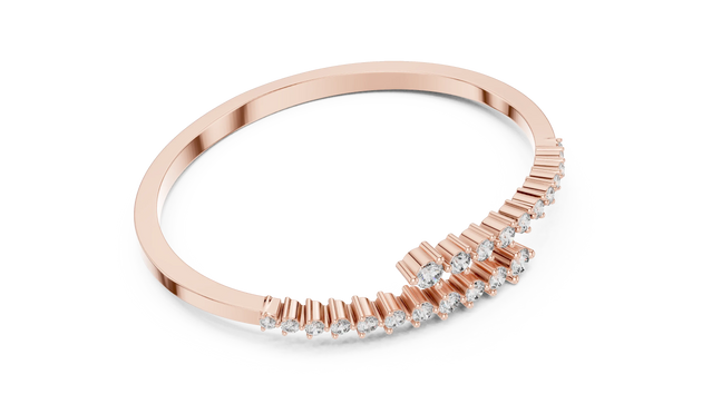 Top View: Baguette Diamond Ring with Channel Setting in 14k Rose Gold - Lab Grown - Driona Jewels