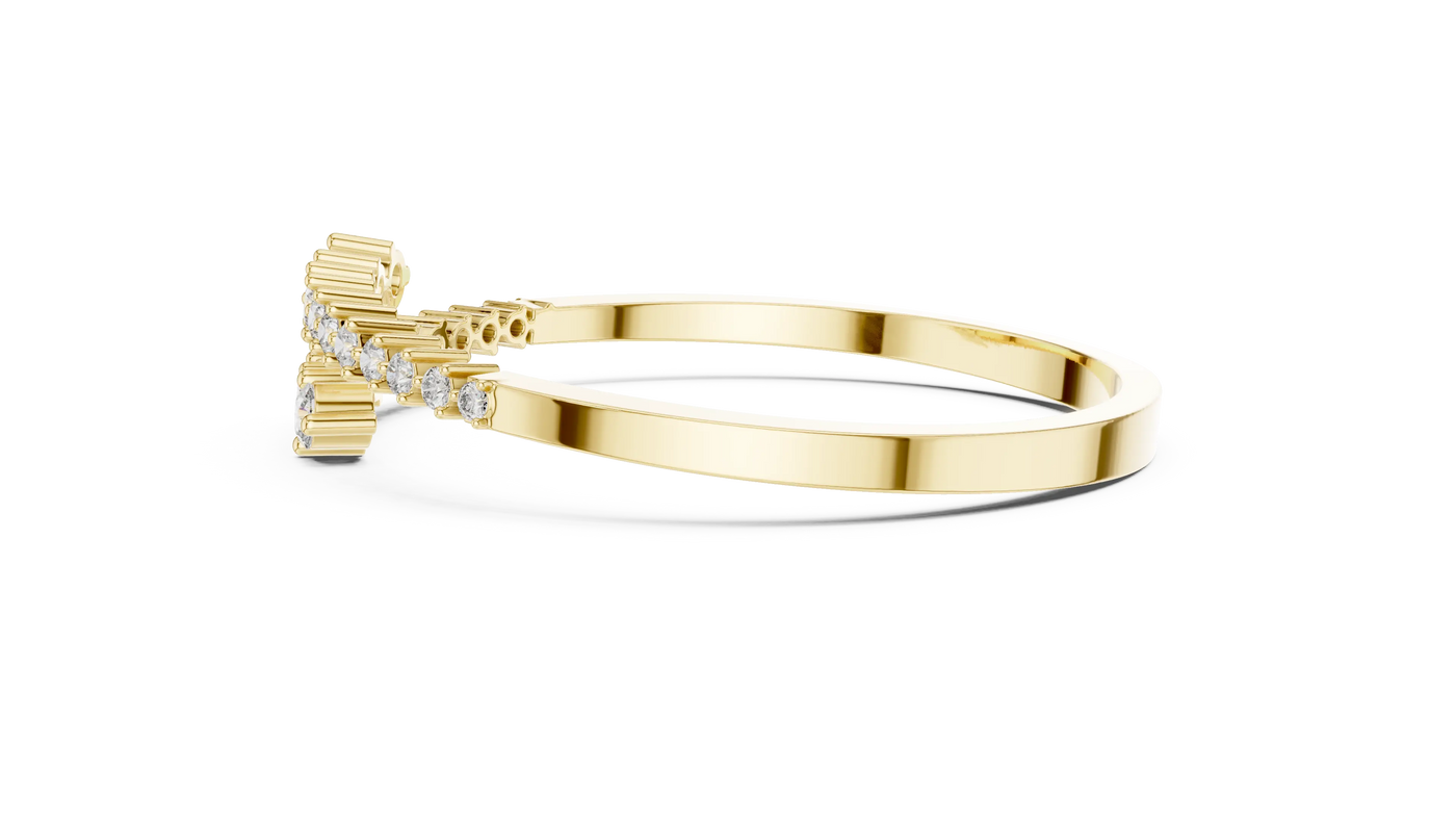 Side-Profile: Baguette Diamond Ring with Channel Setting in 14k Yellow Gold - Lab Grown - Driona Jewels