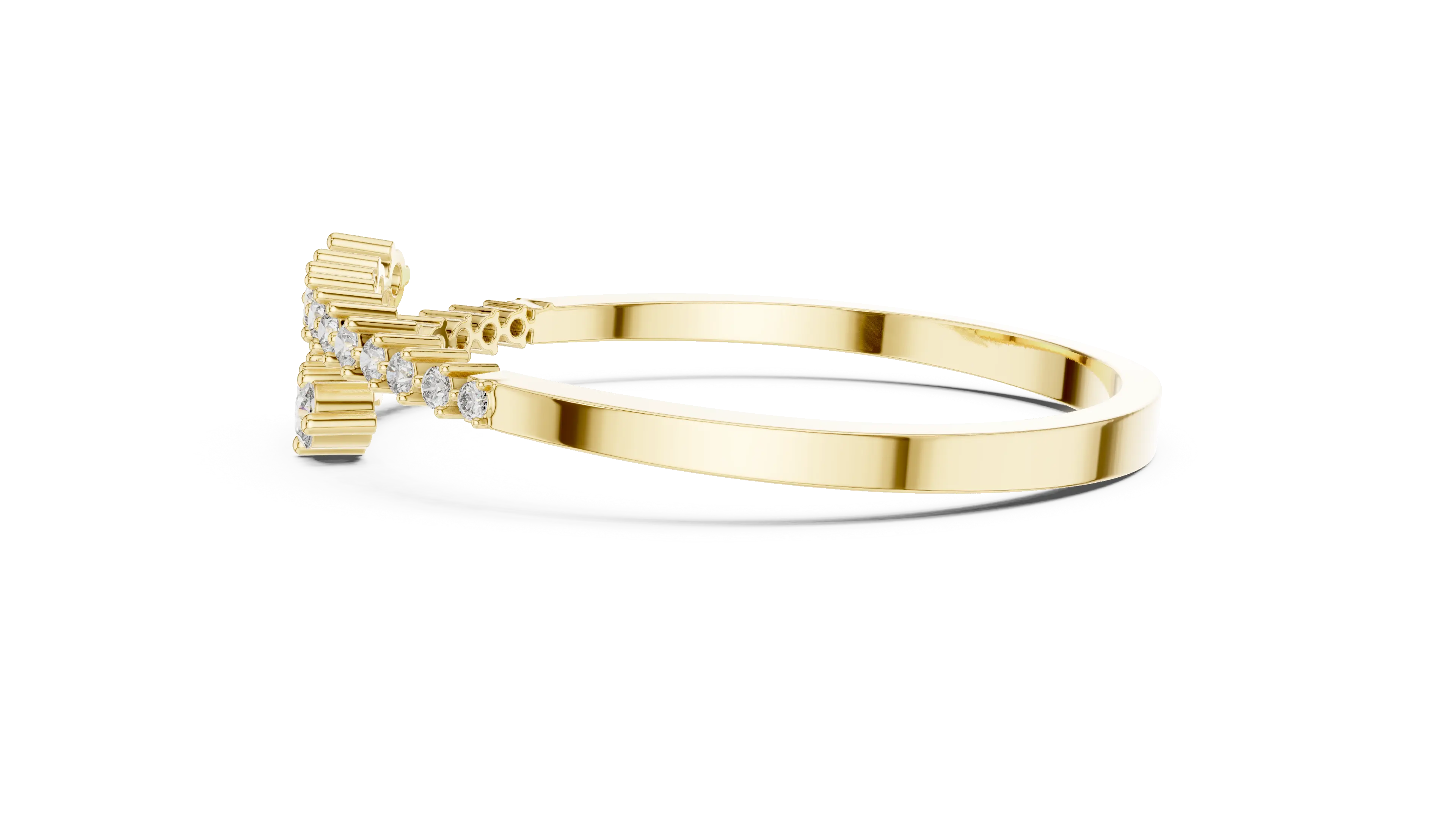 Side-Profile: Baguette Diamond Ring with Channel Setting in 14k Yellow Gold - Lab Grown - Driona Jewels