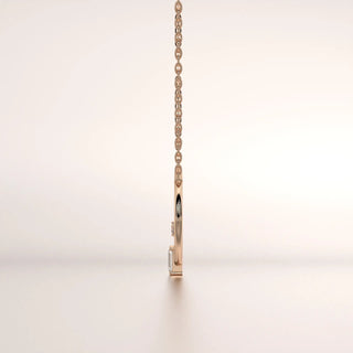 Side-profile: Emerald Diamond Ring with Prong Setting in 14k Rose Gold - Lab Grown - Driona Jewels