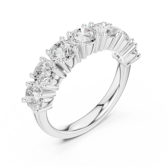 Three-quarter View: Emerald Cut Diamond Ring with Prong Setting in 14k White Gold - Lab Grown - Driona Jewels