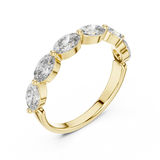 Three-Quarter View: Oval Diamond Ring with Bezel Setting in 14k Yellow Gold - Lab Grown - Driona Jewels