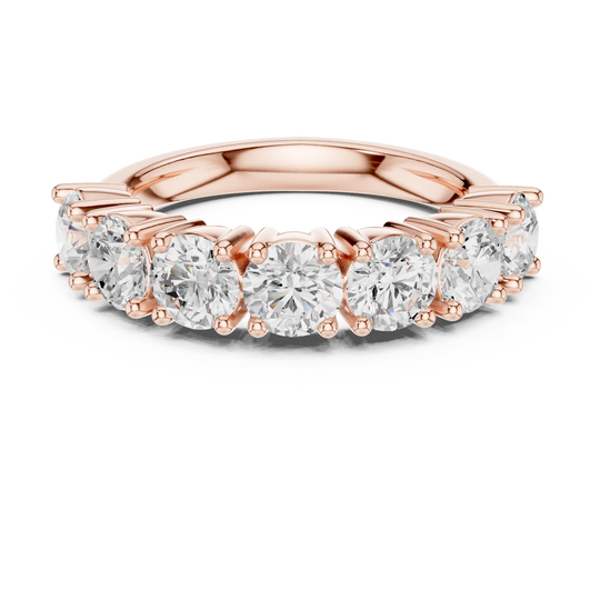 Front View: Oval Diamond Ring with Channel Setting in 14k Rose Gold - Lab Grown - Driona Jewels