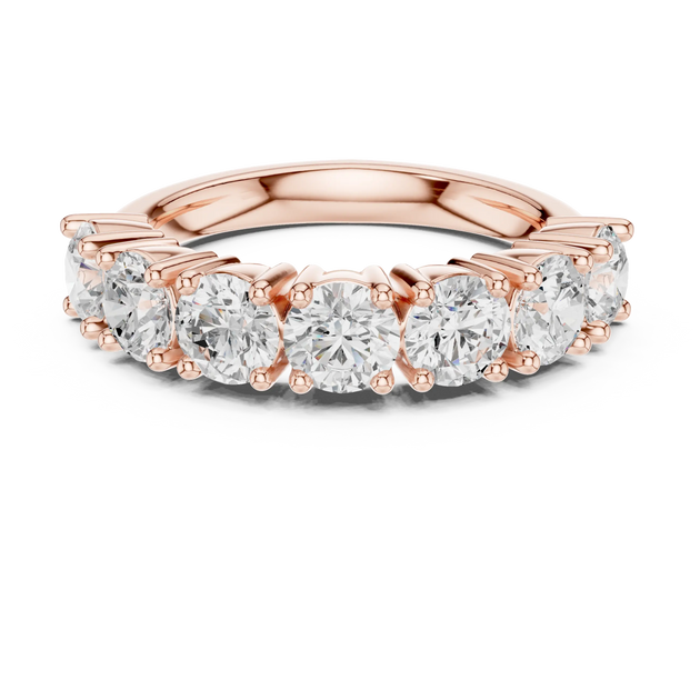 Front View: Oval Diamond Ring with Channel Setting in 14k Rose Gold - Lab Grown - Driona Jewels