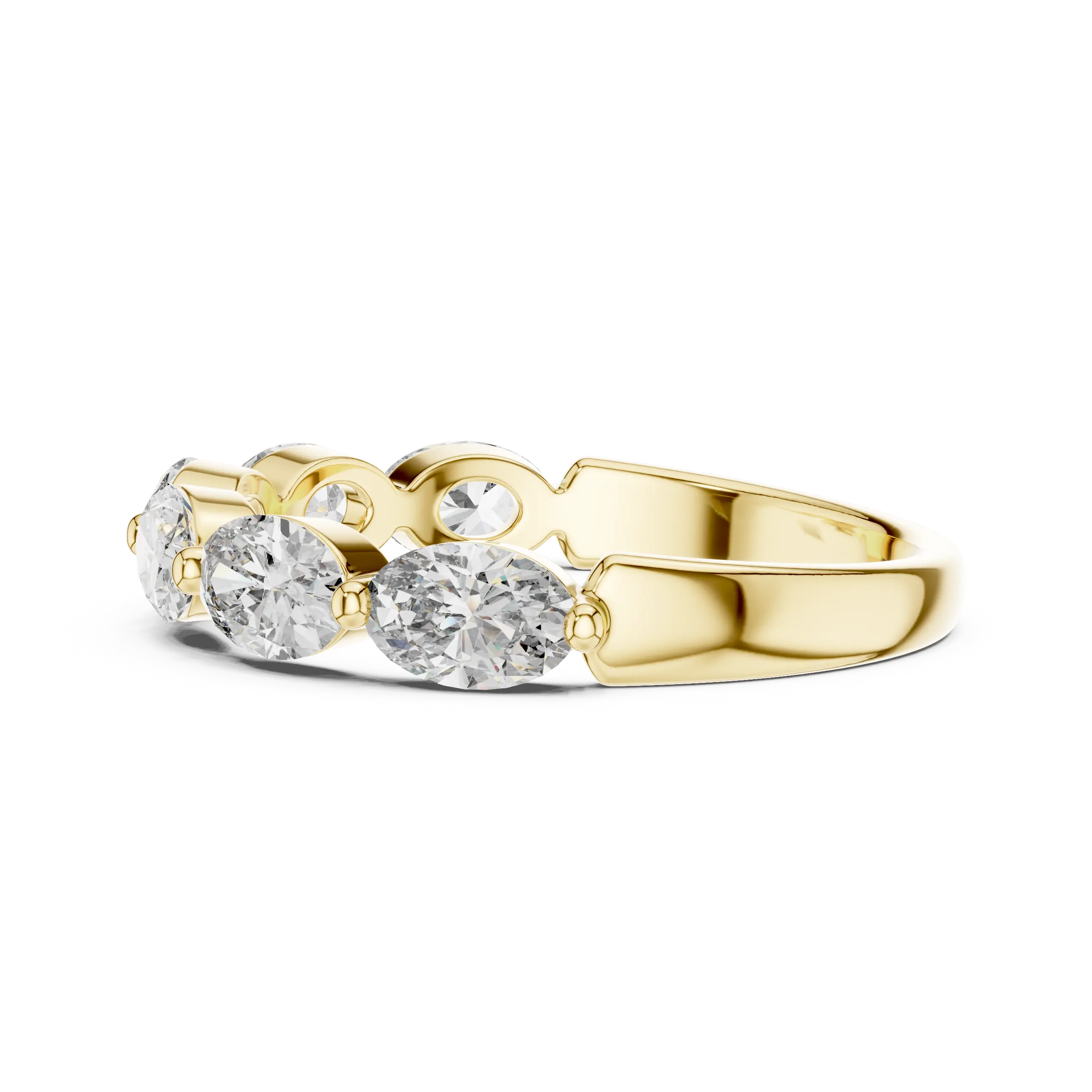 Front-view: Oval Diamond Ring with Claw Setting in 14k Yellow Gold - Lab Grown - Driona Jewels