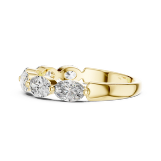 Front-view: Oval Diamond Ring with Claw Setting in 14k Yellow Gold - Lab Grown - Driona Jewels
