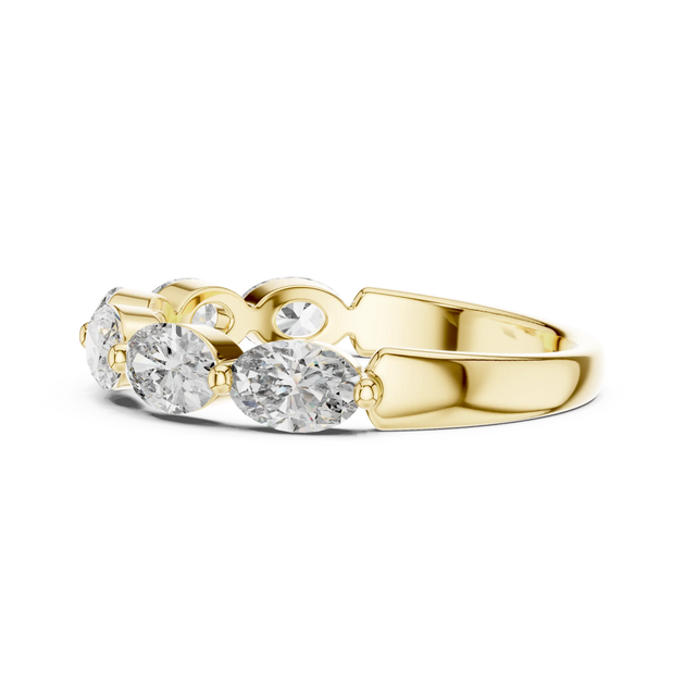 Front-view: Oval Diamond Ring with Claw Setting in 14k Yellow Gold - Lab Grown - Driona Jewels