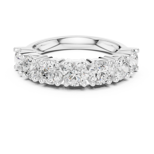 Front View: Oval Diamond Ring with Pave Setting in 14k White Gold - Lab Grown - Driona Jewels