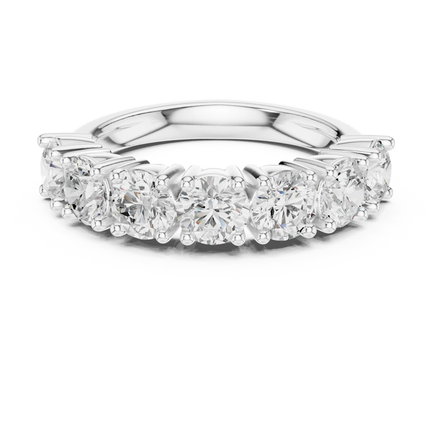Front View: Oval Diamond Ring with Pave Setting in 14k White Gold - Lab Grown - Driona Jewels