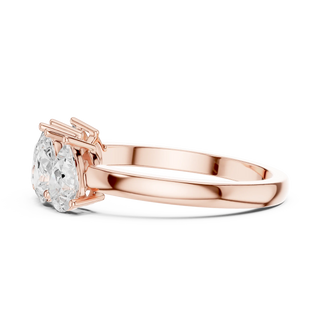 Side profile: Oval Diamond Ring with Prong Setting in 14k Rose Gold - Lab Grown - Driona Jewels