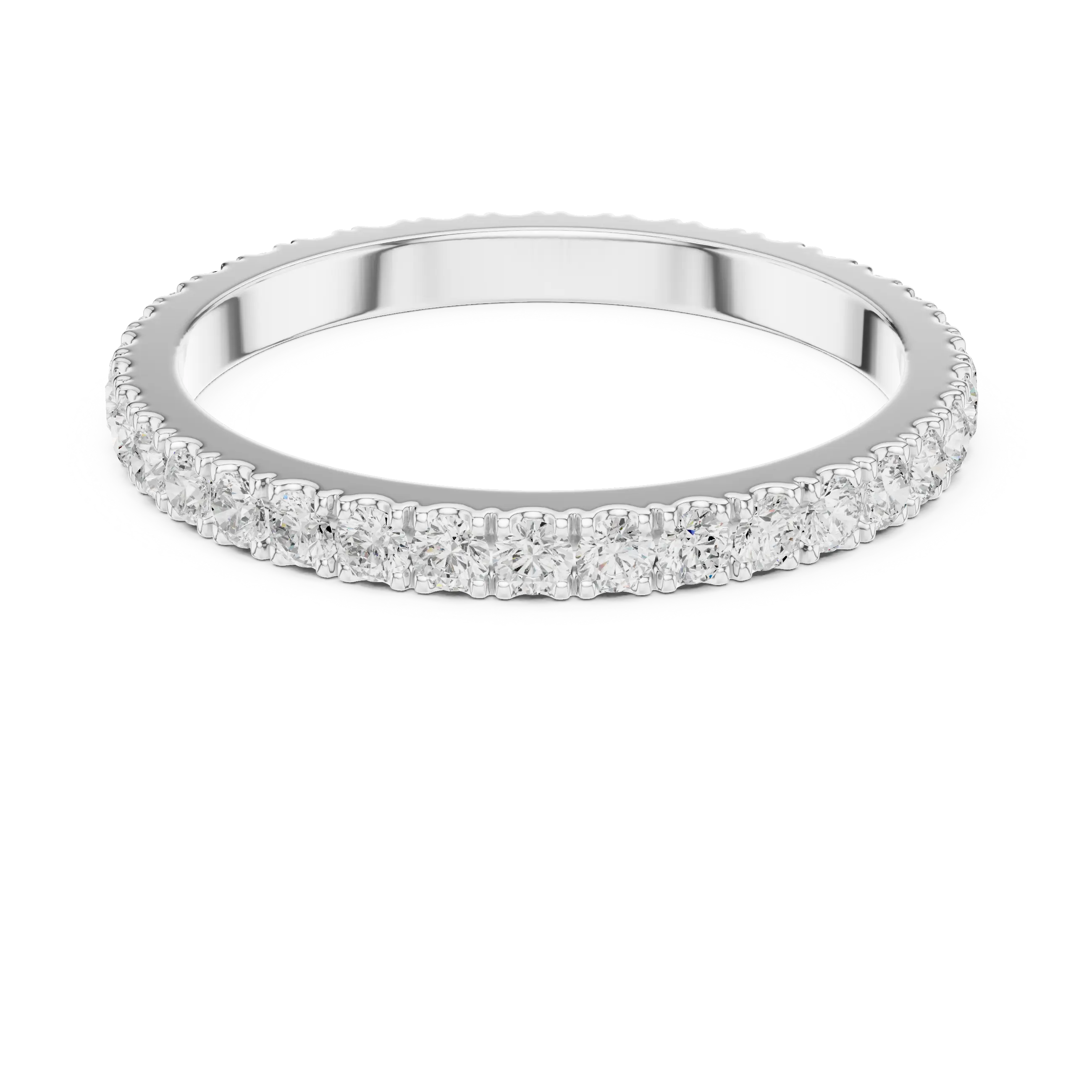 Angle View: Oval Diamond Ring with Shared Prong Setting in 14K White Gold – Lab Grown – Driona Jewels
