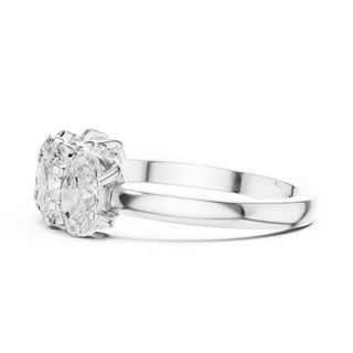 Side-profile: Oval Diamond Solitaire with Solitaire Setting in 14k White Gold - Lab Grown - Driona Jewels