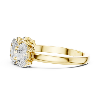 Side-profile: Oval Diamond Solitaire with Solitaire Setting in 14k Yellow Gold - Lab Grown - Driona Jewels