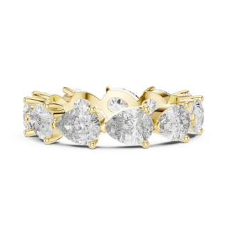 Front-view: Pear Diamond Eternity with Prong Setting in 14k Gold - Lab Grown - Driona Jewels