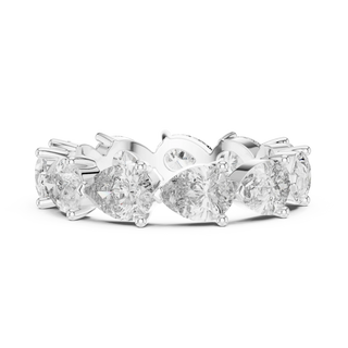 Front-view: Pear Diamond Eternity with Prong Setting in 14k White Gold - Lab Grown - Driona Jewels
