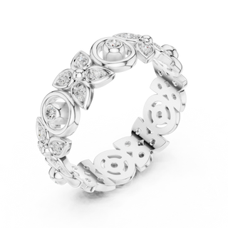 Three-quarter-view: Pear Cut Diamond Ring with Pave Setting in 14k White Gold - Lab Grown - Driona Jewels