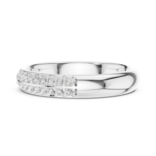 Front-view: Princess Cut Diamond Ring with Channel Setting in 14k White Gold - Lab Grown - Driona Jewels