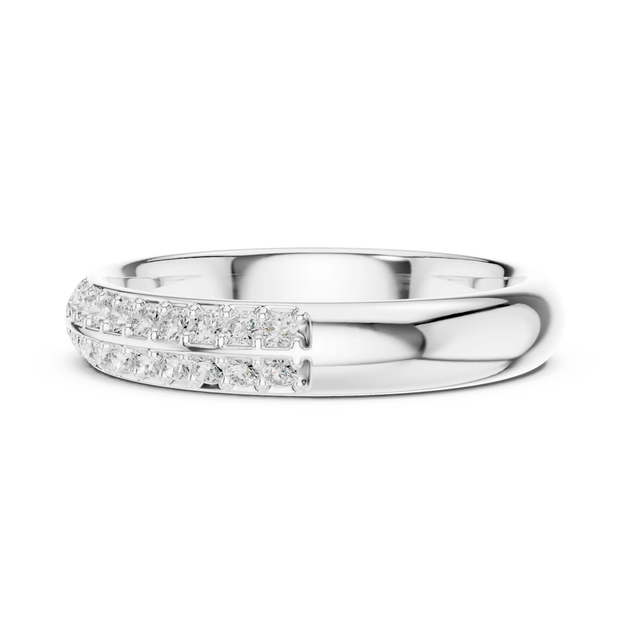 Front-view: Princess Cut Diamond Ring with Channel Setting in 14k White Gold - Lab Grown - Driona Jewels