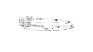Side-Profile: Princess Cut Diamond Ring with Halo Setting in 14k White Gold - Lab Grown - Driona Jewels