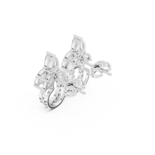 Three-Quarter View: Princess Cut Diamond Ring with Halo Setting in 14k White Gold - Lab Grown - Driona Jewels