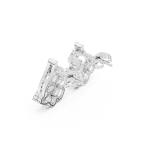 Three-quarter-view: Princess Cut Diamond Ring with Halo Setting in 14k White Gold - Lab Grown - Driona Jewels