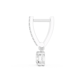 Three-quarter-view: Princess Cut Diamond Ring with Halo Setting in 14k White Gold - Lab Grown - Driona Jewels