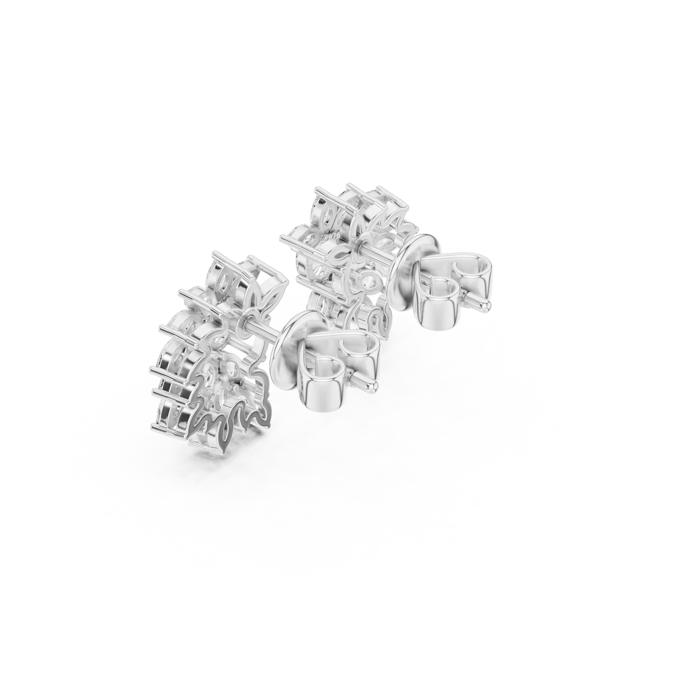 Top View: Princess Cut Diamond Ring with Halo Setting in 14k White Gold - Lab Grown - Driona Jewels