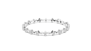 Top View: Princess Cut Diamond Ring with Pave Setting in 14k White Gold - Lab Grown - Driona Jewels