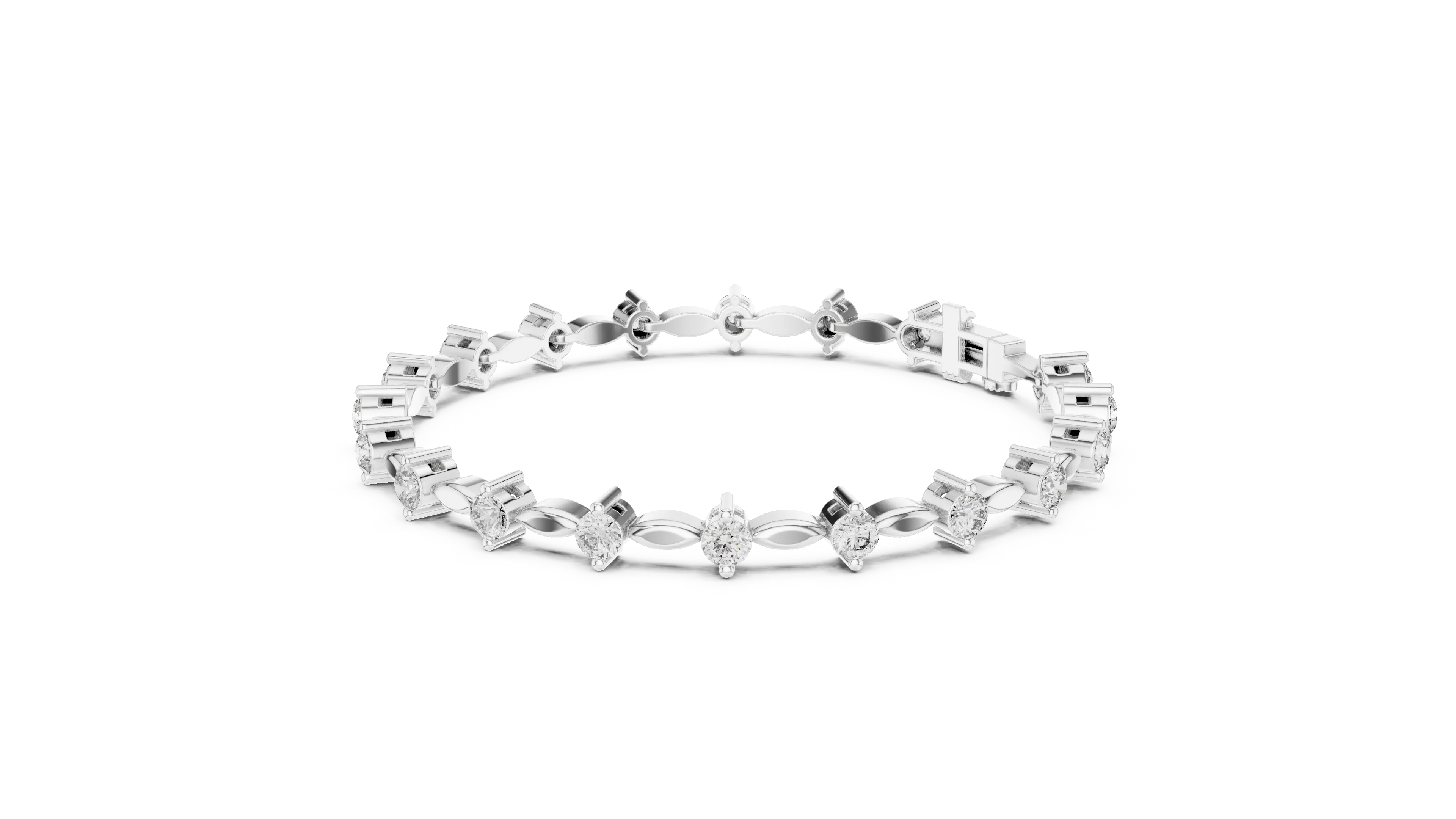 Top View: Princess Cut Diamond Ring with Pave Setting in 14k White Gold - Lab Grown - Driona Jewels