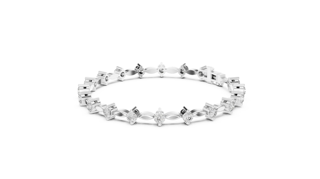 Top View: Princess Cut Diamond Ring with Pave Setting in 14k White Gold - Lab Grown - Driona Jewels