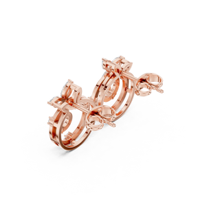 Side-Profile: Princess Cut Diamond Ring with Prong Setting in 14k Rose Gold - Lab Grown - Driona Jewels